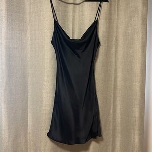 Dynamite Satin Black Mini Dress